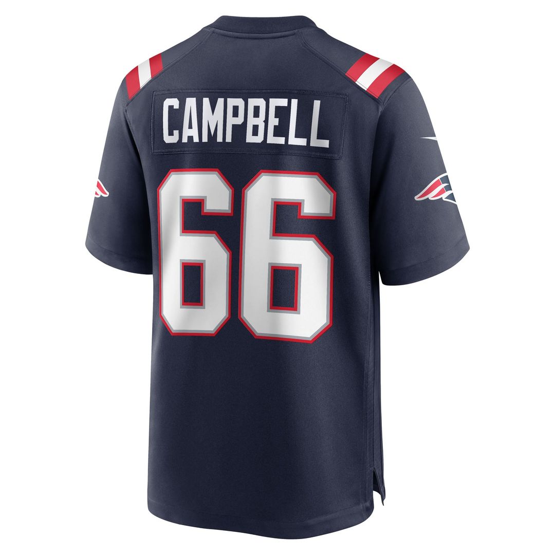 Men's New England Patriots Will Campbell Navy Team Game NFL Football Jersey - view 3