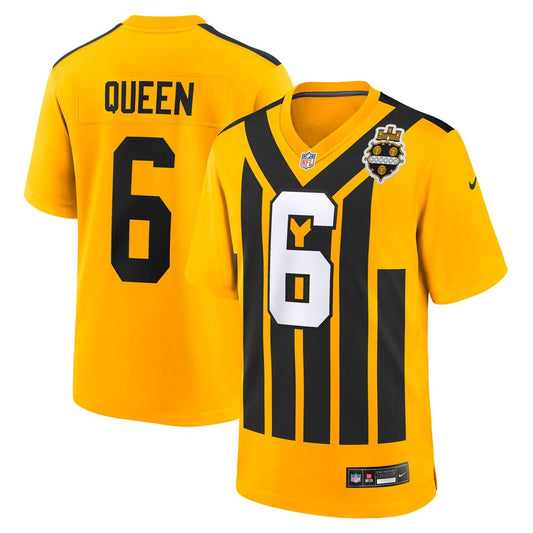 Men's Pittsburgh Steelers Patrick Queen Gold Alternate 1933 Throwback Game NFL Football Jersey - view 1