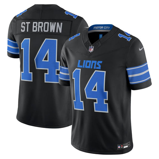 Men's Detroit Lions Amon-Ra St. Brown Black Alternate Stitched Limited NFL Football Jersey - view 1