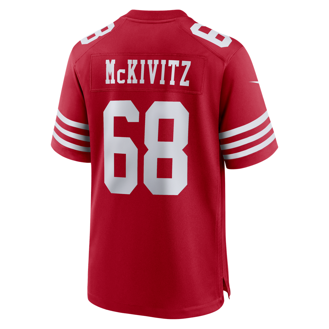 Men's San Francisco 49ers Colton McKivitz Scarlet Game NFL Football Jersey - view 3
