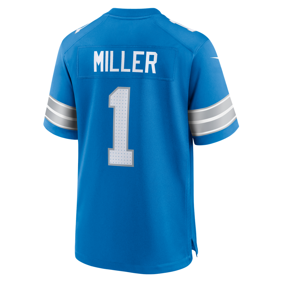 Men's Detroit Lions Blake Miller Blue Team Game NFL Football Jersey - view 3