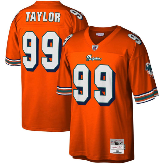 Men's Miami Dolphins Jason Taylor Orange Big & Tall 2004 Retired Player Replica NFL Football Jersey - view 1