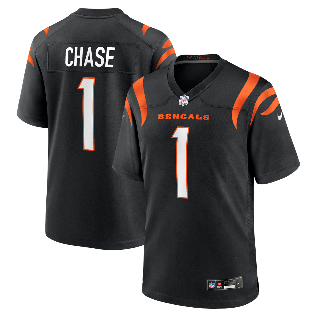 Men's Cincinnati Bengals Ja'Marr Chase Orange Alternate Game NFL Football Jersey - view 13
