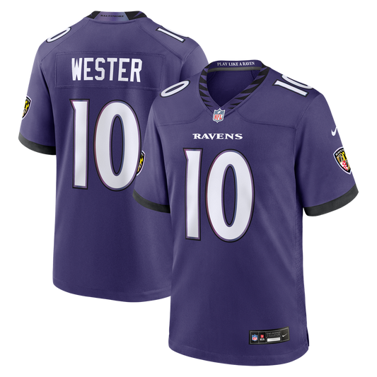 Men's Baltimore Ravens LaJohntay Wester Purple Team Game NFL Football Jersey - view 1