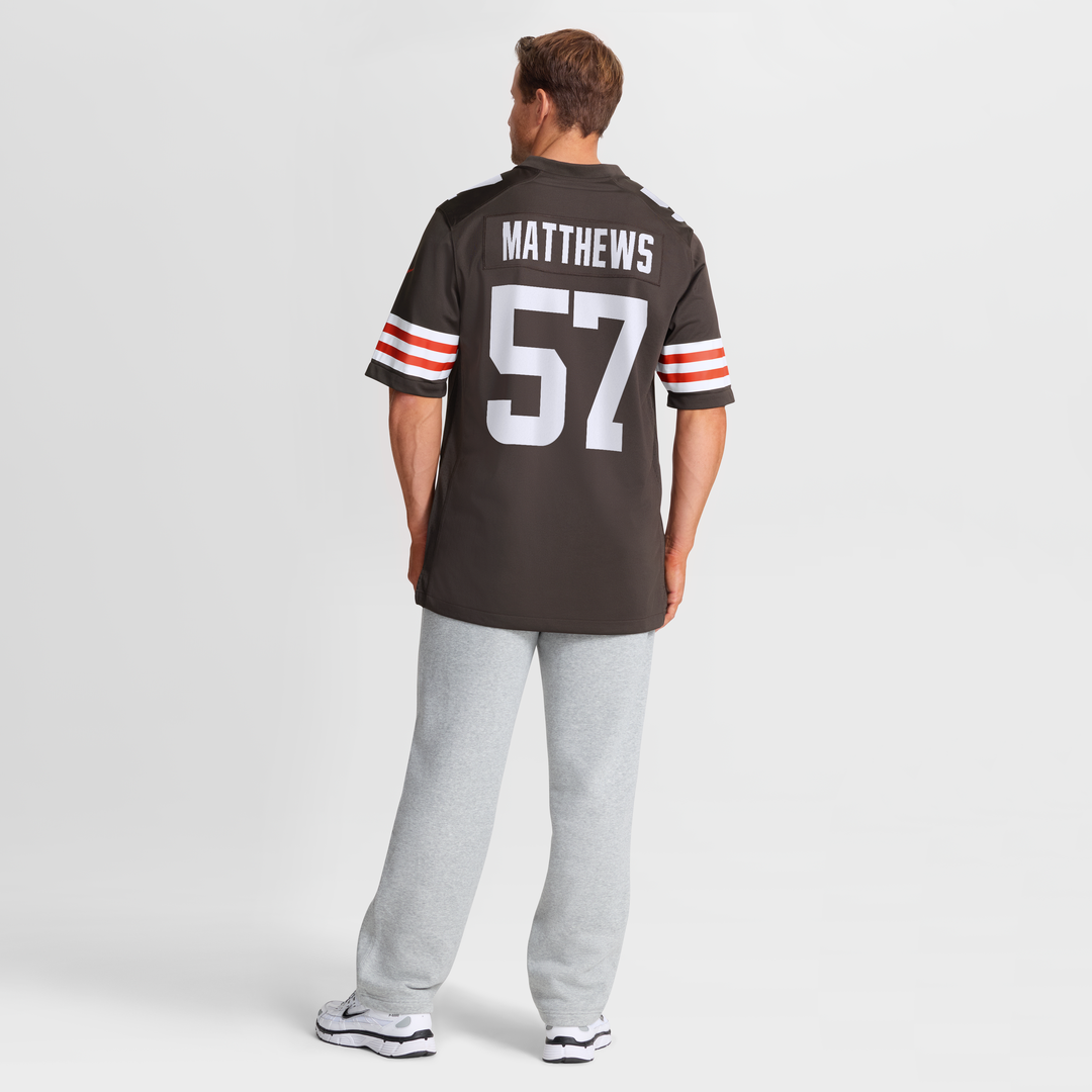 Men's Cleveland Browns Clay Matthews Brown Game NFL Football Jersey - view 8
