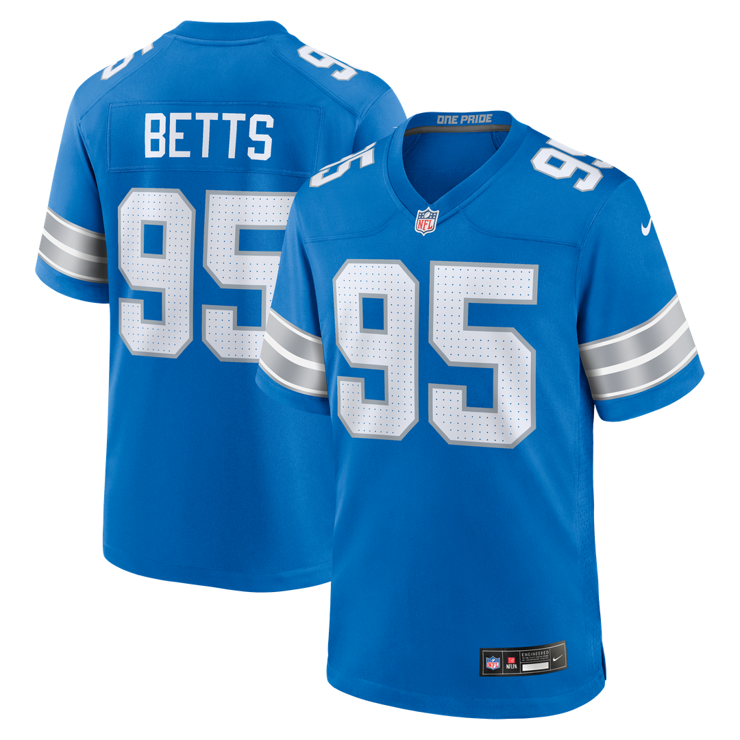 Men's Detroit Lions Mathieu Betts Blue Game NFL Football Jersey - view 1