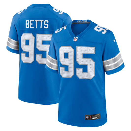 Men's Detroit Lions Mathieu Betts Blue Game NFL Football Jersey - view 1