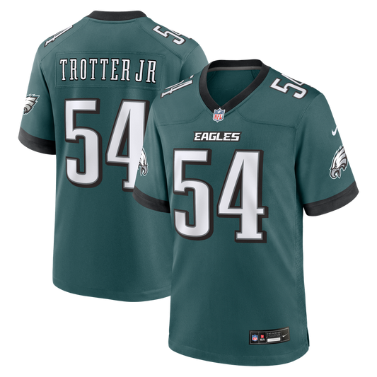 Men's Philadelphia Eagles Jeremiah Trotter Jr. Midnight Green Team Game NFL Football Jersey - view 1