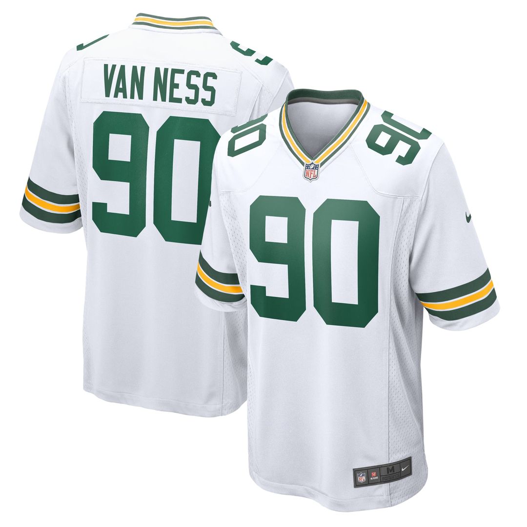 Men's Green Bay Packers Lukas Van Ness White Game NFL Football Jersey - view 1