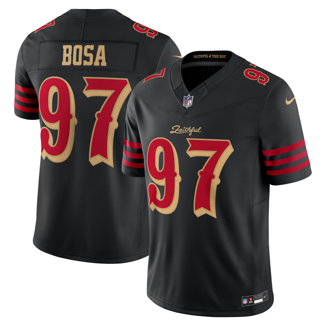 Men's San Francisco 49ers Nick Bosa Black Rivalries Collection Stitched Limited NFL Football Jersey - view 1