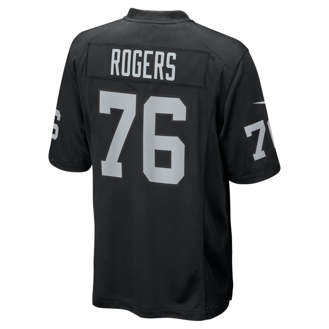 Men's Las Vegas Raiders Caleb Rogers Black Team Game NFL Football Jersey - view 3