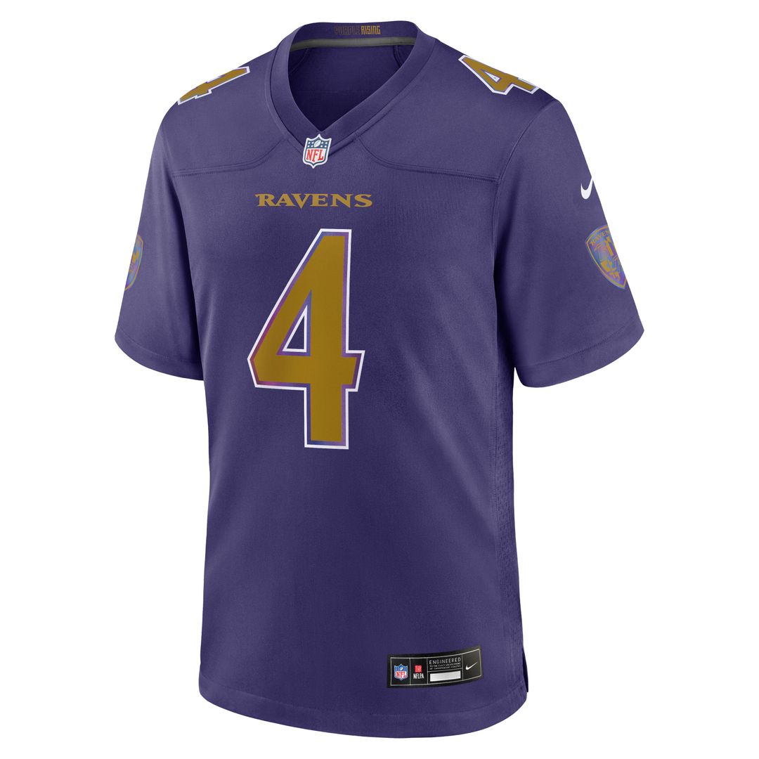 Men's Baltimore Ravens Zay Flowers Purple Alternate Game NFL Football Jersey - view 2