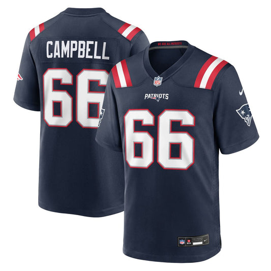 Men's New England Patriots Will Campbell Navy Team Game NFL Football Jersey - view 1
