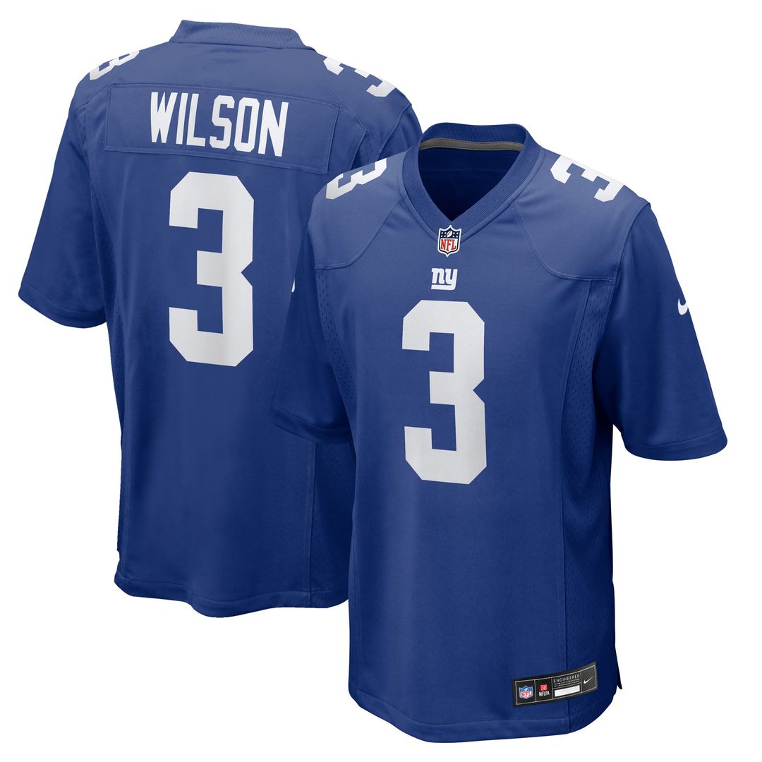 Men's New York Giants Russell Wilson Royal Game NFL Football Jersey - view 1