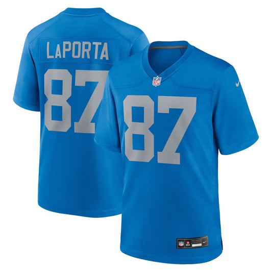 Men's Detroit Lions Sam LaPorta Blue Alternate Game NFL Football Jersey - view 1