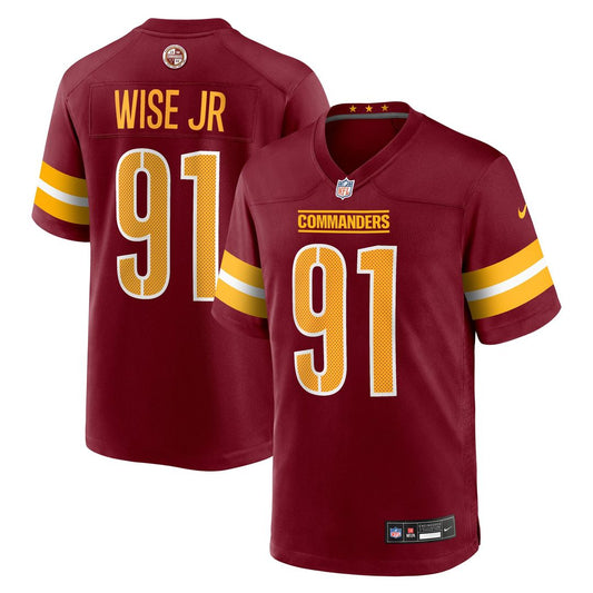 Men's Washington Commanders Deatrich Wise Jr. Burgundy Team Game NFL Football Jersey - view 1