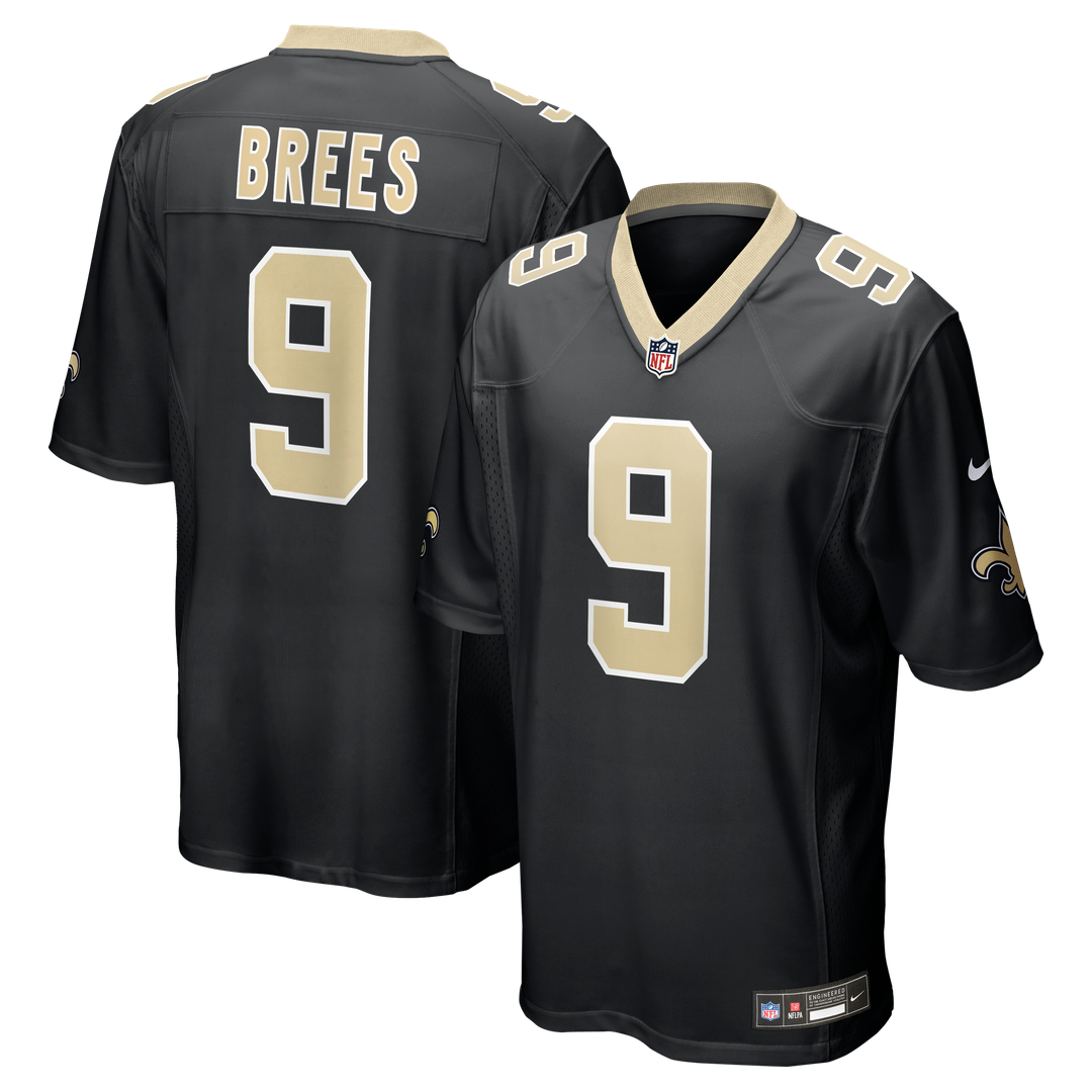 Men's New Orleans Saints Drew Brees Black Team Game NFL Football Jersey - view 6