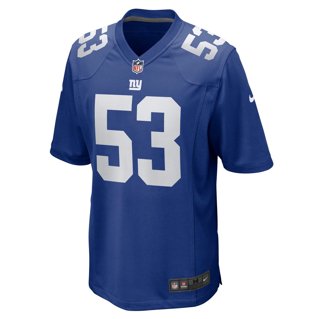 Men's New York Giants Darius Muasau Royal Team Game NFL Football Jersey - view 2