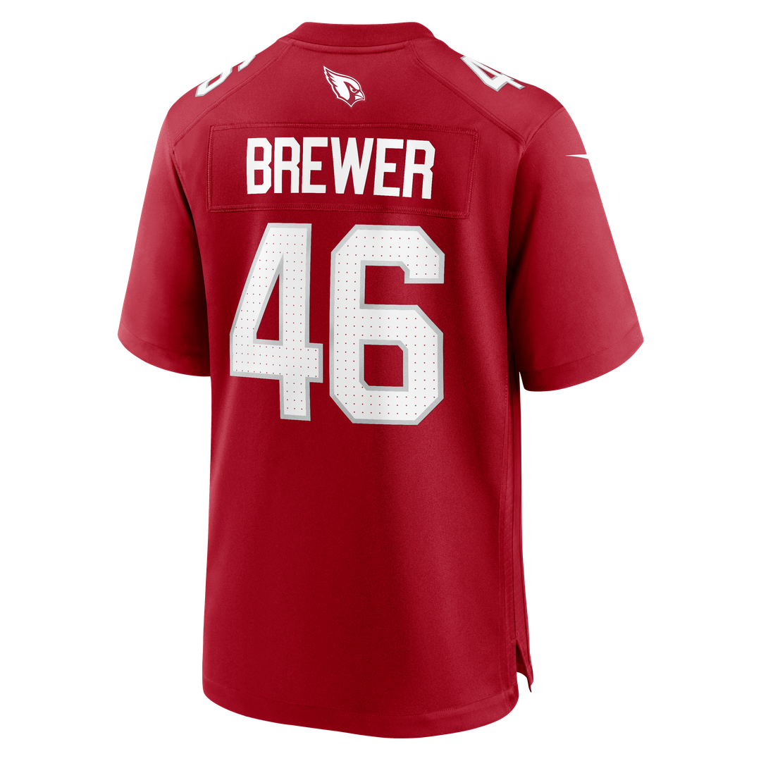 Men's Arizona Cardinals Aaron Brewer Cardinal Team Game NFL Football Jersey - view 3