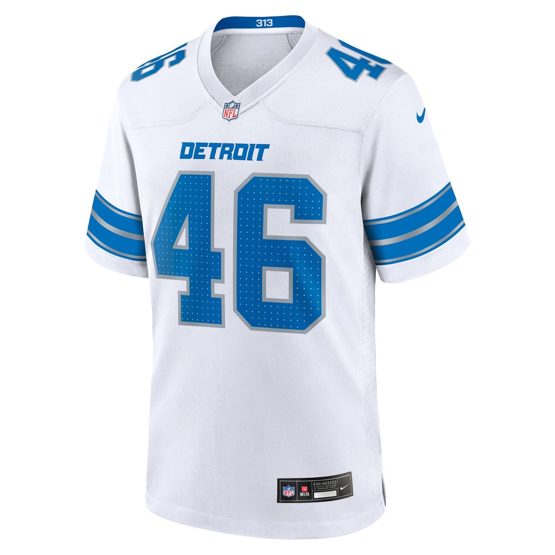 Men's Detroit Lions Jack Campbell White White Game NFL Football Jersey - view 2