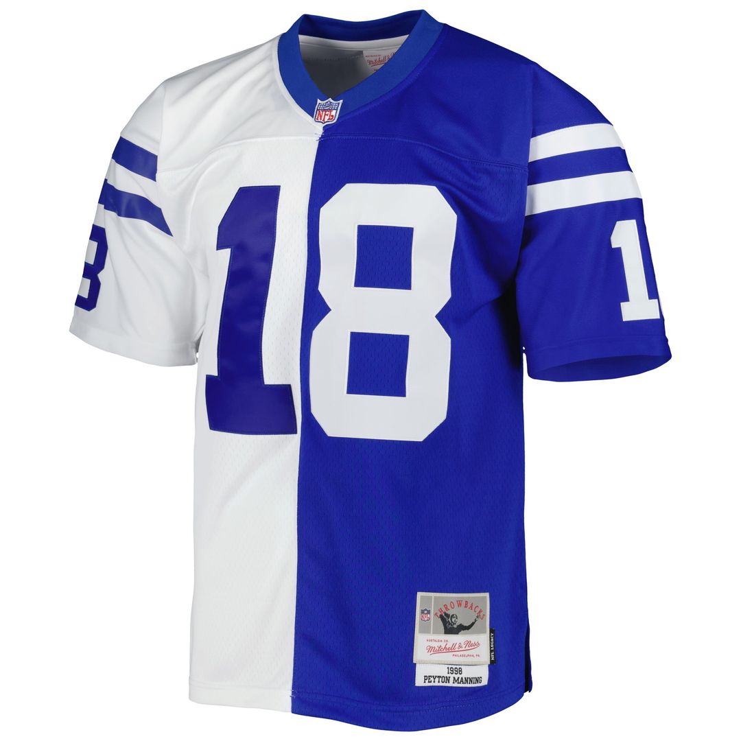 Men's Indianapolis Colts Peyton Manning Royal/White 1998 Split Legacy Replica NFL Football Jersey - view 2