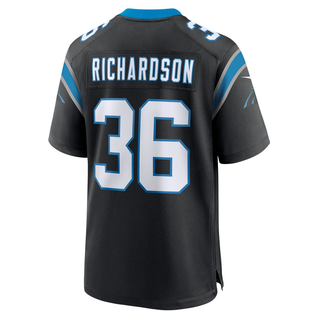 Men's Carolina Panthers Demani Richardson Black Team Game NFL Football Jersey - view 3