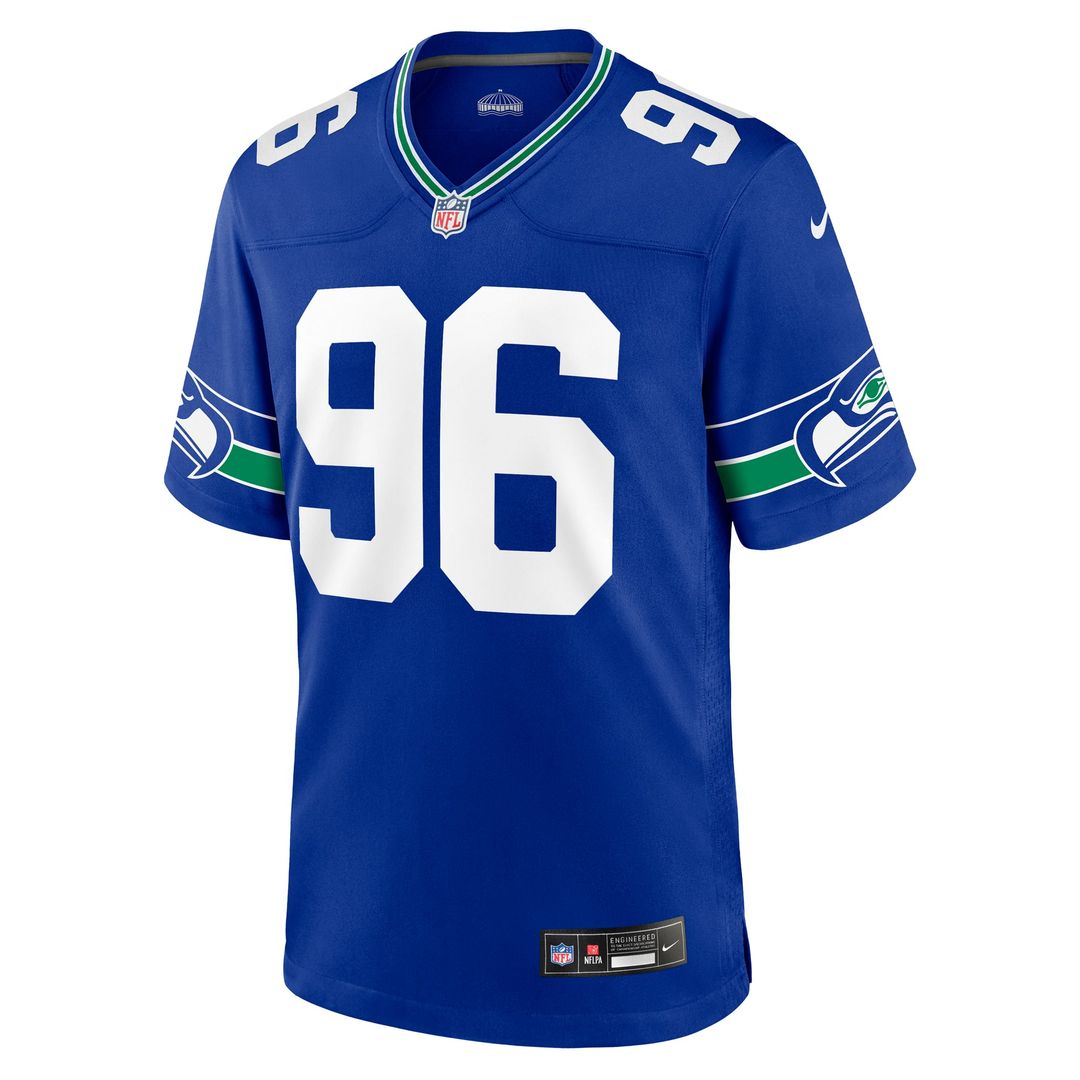 Men's Seattle Seahawks Cortez Kennedy Royal Retired Player Alternate Game NFL Football Jersey - view 2
