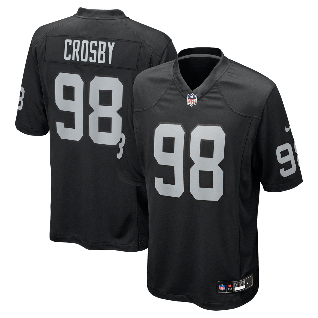 Men's Las Vegas Raiders Maxx Crosby Black Game NFL Football Jersey - view 1