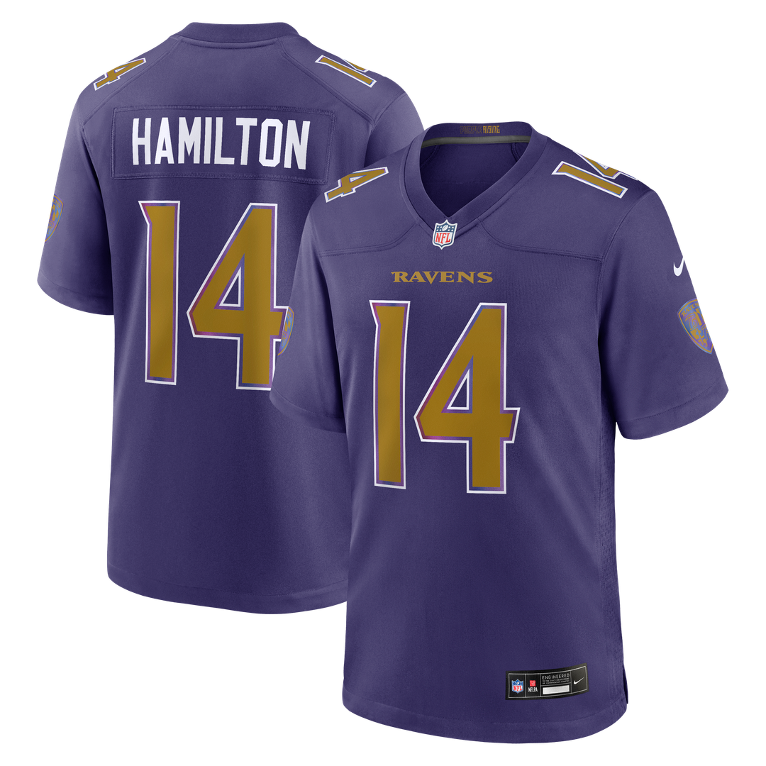 Men's Baltimore Ravens Kyle Hamilton Purple Alternate Game NFL Football Jersey - view 1