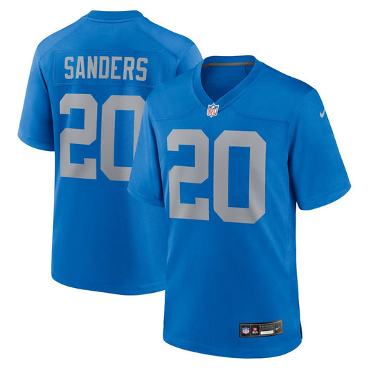 Men's Detroit Lions Barry Sanders Blue Alternate Game NFL Football Jersey - view 1