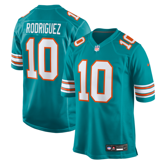Men's Miami Dolphins Jacob Rodriguez Aqua Alternate Game NFL Football Jersey - view 1