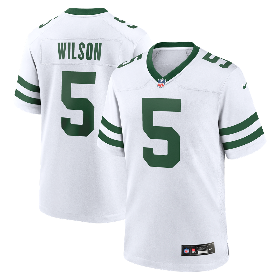 Men's New York Jets Garrett Wilson Legacy White Game NFL Football Jersey - view 1