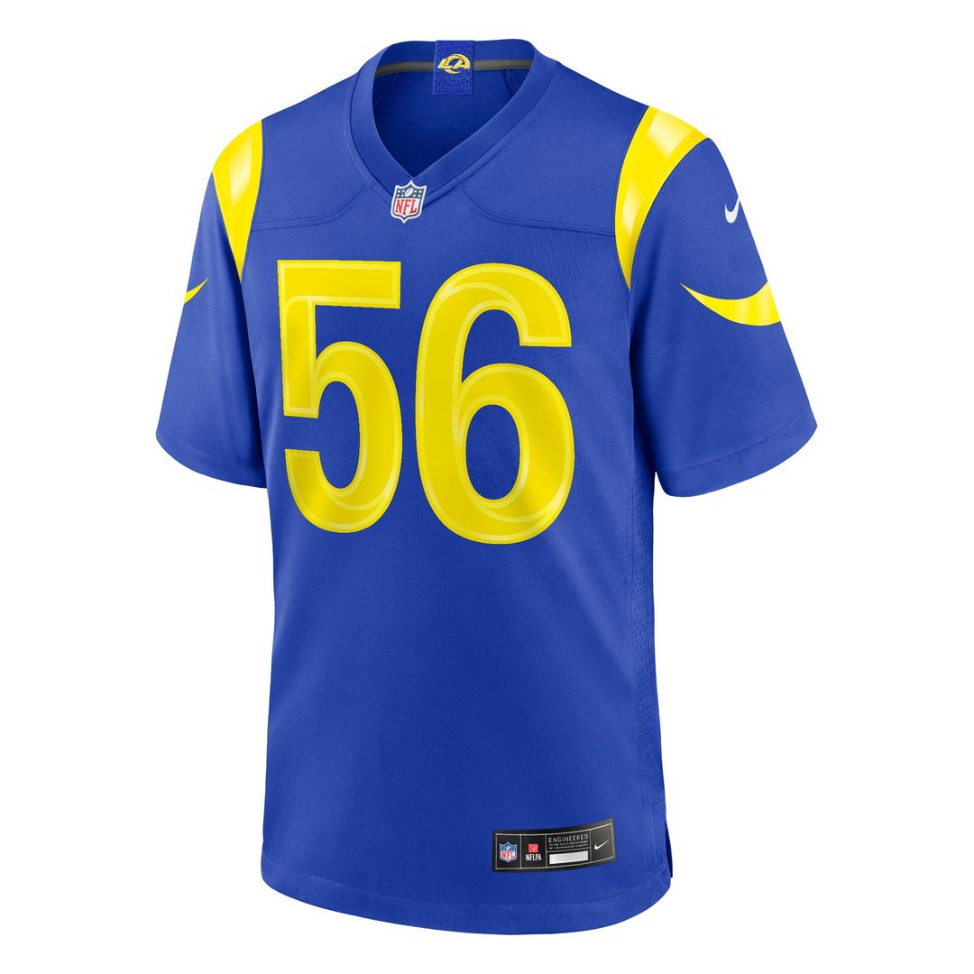 Men's Los Angeles Rams Shaun Dolac Royal Team Game NFL Football Jersey - view 2