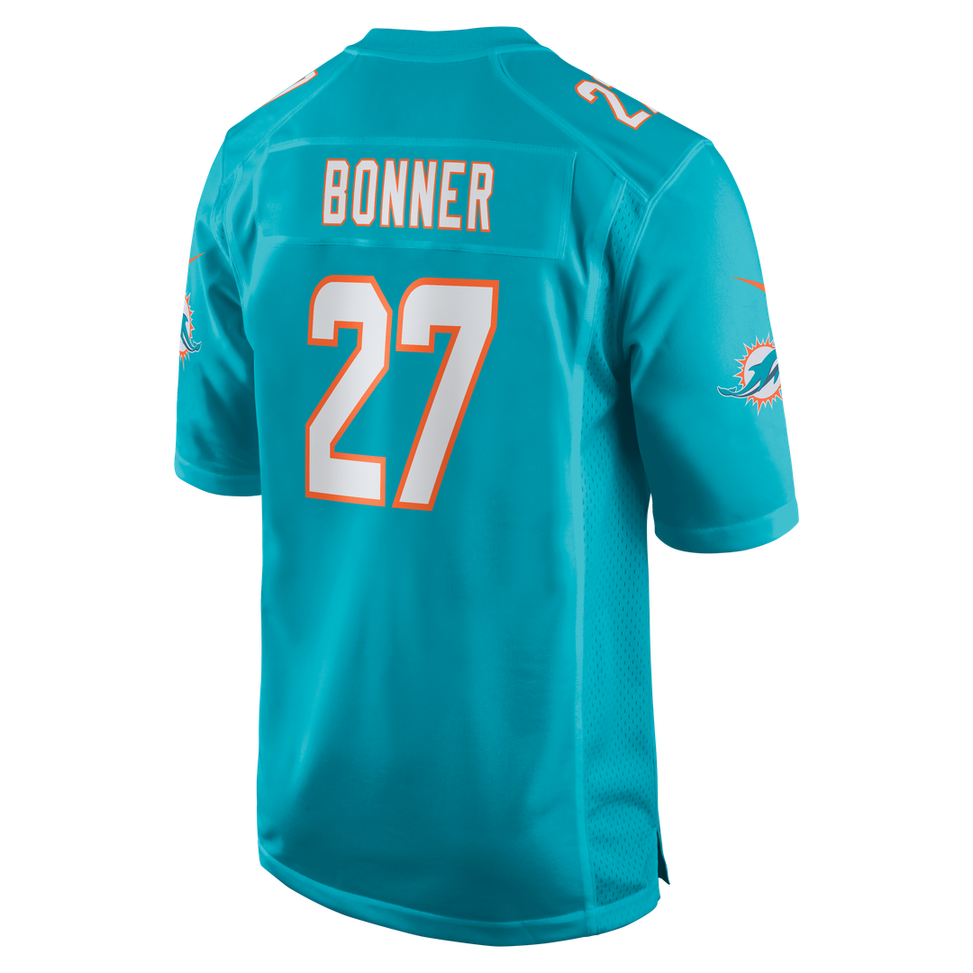 Men's Miami Dolphins Ethan Bonner Aqua Game NFL Football Jersey - view 3