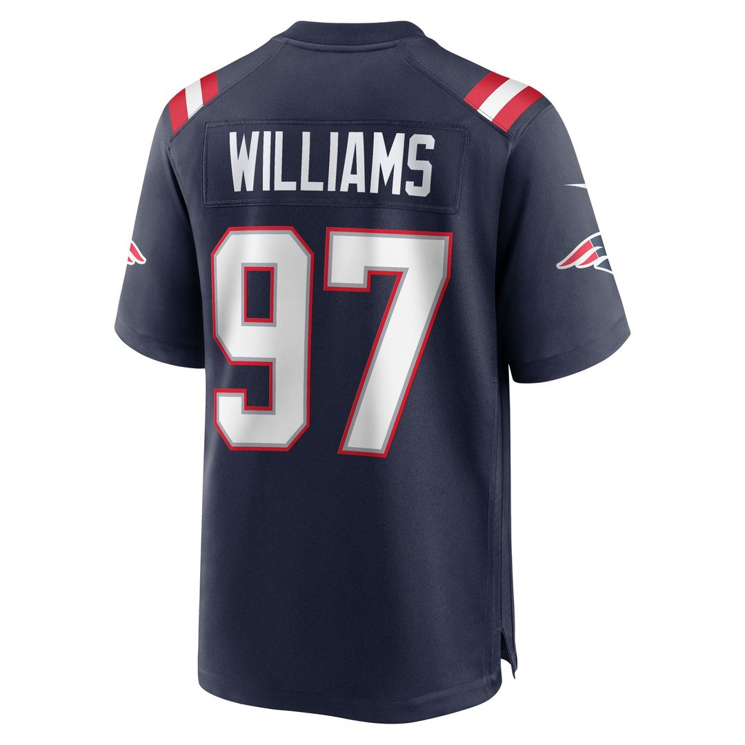 Men's New England Patriots Milton Williams Navy Game NFL Football Jersey - view 3
