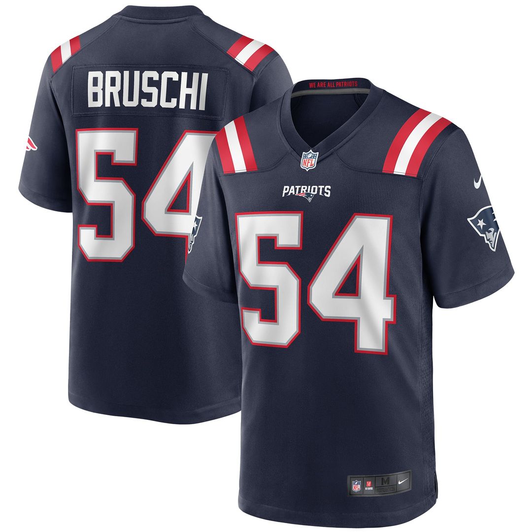 Men's New England Patriots Tedy Bruschi Navy Game NFL Football Jersey - view 1