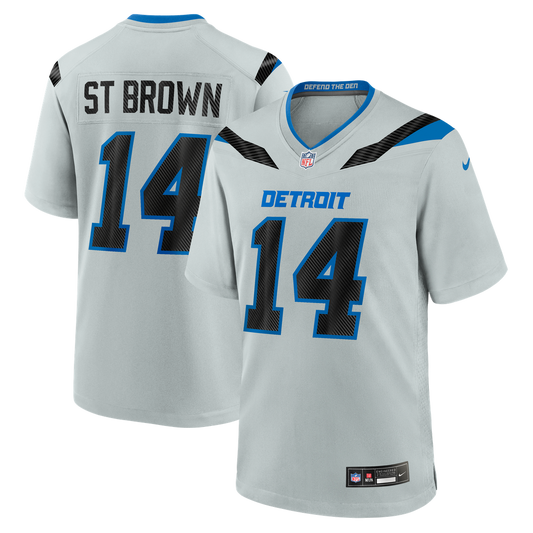 Men's Detroit Lions Amon-Ra St. Brown Silver 2026 Rivalries Collection Game NFL Football Jersey - view 1
