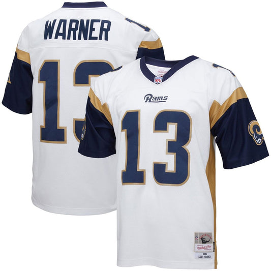 Men's Los Angeles Rams Kurt Warner White Big & Tall 2001 Retired Player Replica NFL Football Jersey - view 1