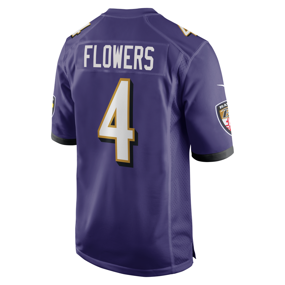 Men's Baltimore Ravens Zay Flowers Purple Game NFL Football Jersey - view 3