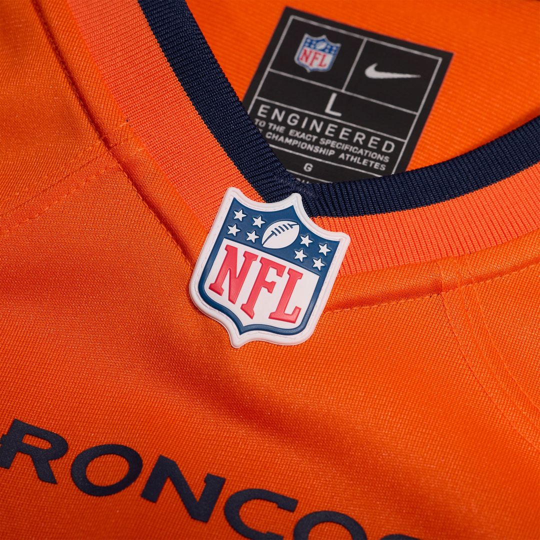 Men's Denver Broncos Jahdae Barron Orange Team Game NFL Football Jersey - view 4