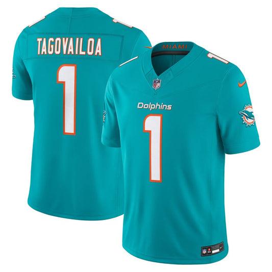 Men's Miami Dolphins Tua Tagovailoa Aqua Team Stitched Limited NFL Football Jersey - view 1