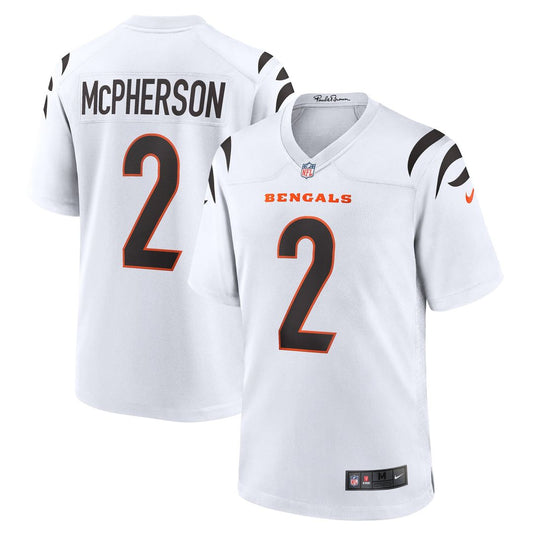 Men's Cincinnati Bengals Evan McPherson White Game NFL Football Jersey - view 1