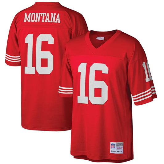 Men's San Francisco 49ers Joe Montana Scarlet Big & Tall 1990 Retired Player Replica NFL Football Jersey - view 1