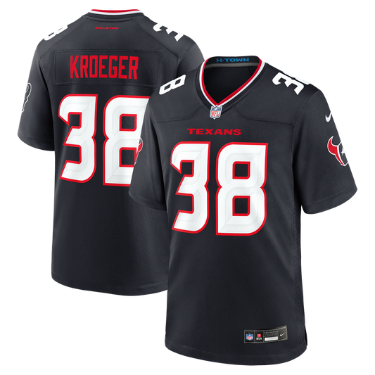 Men's Houston Texans Kai Kroeger Navy Team Game NFL Football Jersey - view 1