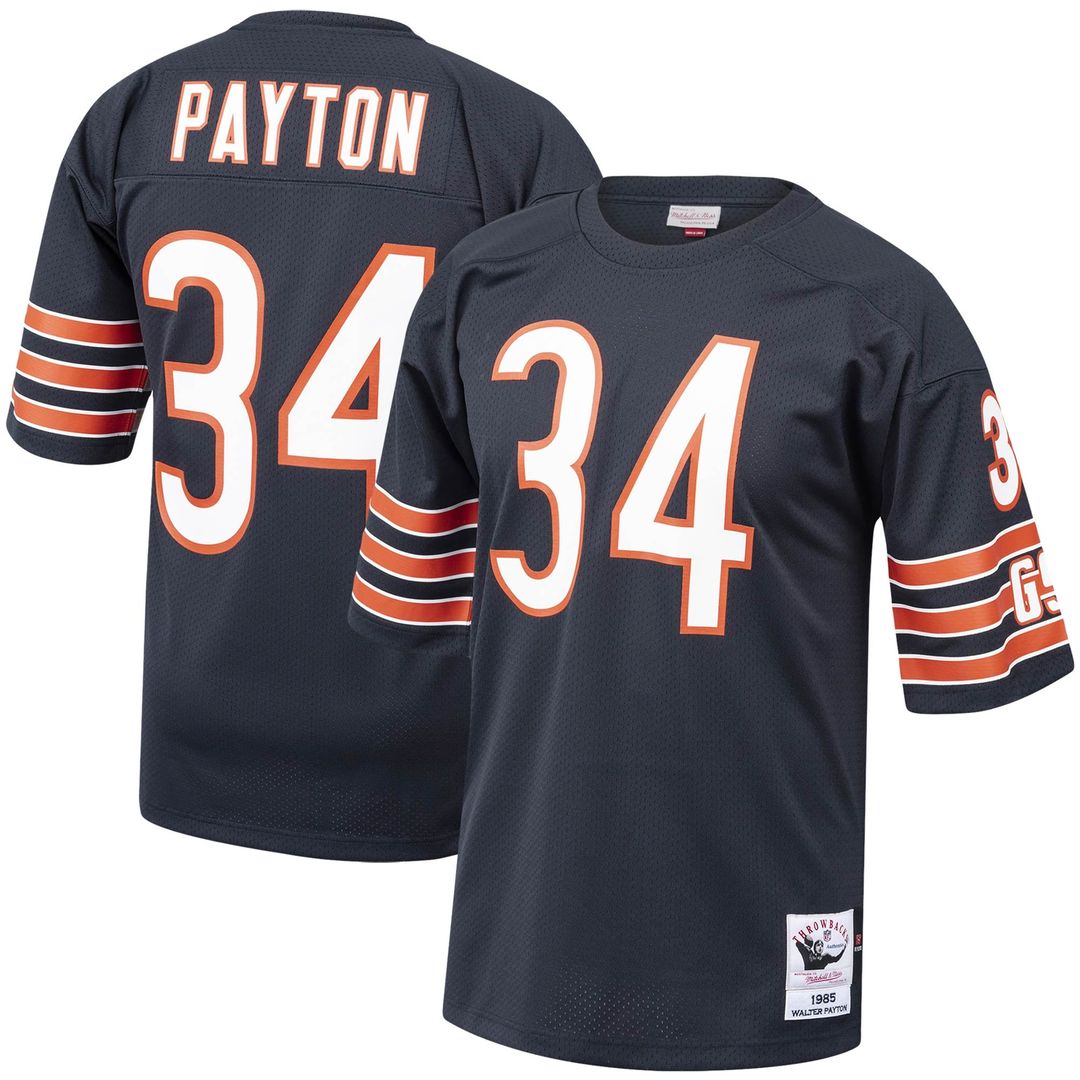 Men's Chicago Bears 1985 Walter Payton Navy Throwback NFL Football Jersey - view 1