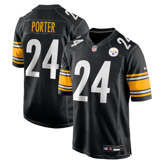 Men's Pittsburgh Steelers Joey Porter Jr. Black Game NFL Football Jersey - view 1