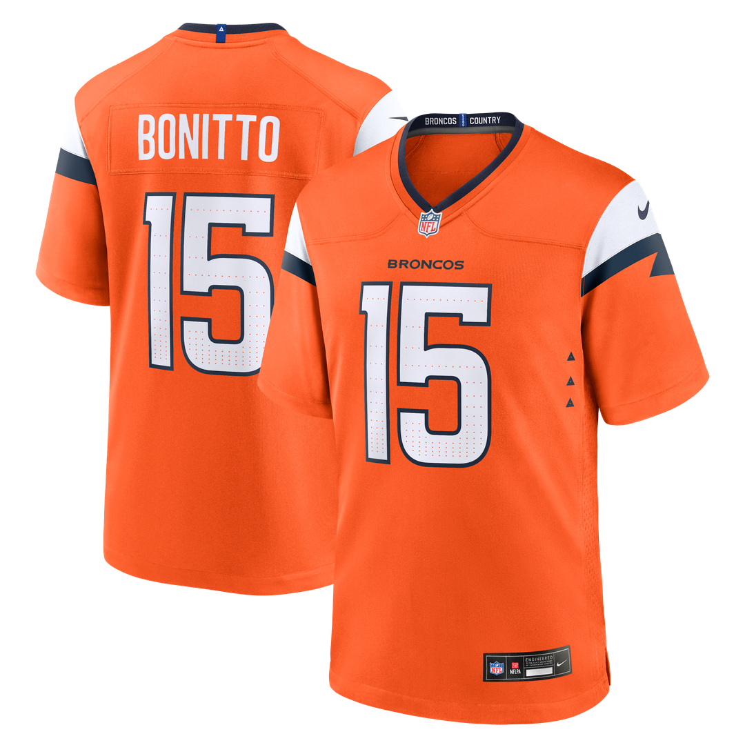 Men's Denver Broncos Nik Bonitto Orange Team Game NFL Football Jersey - view 1