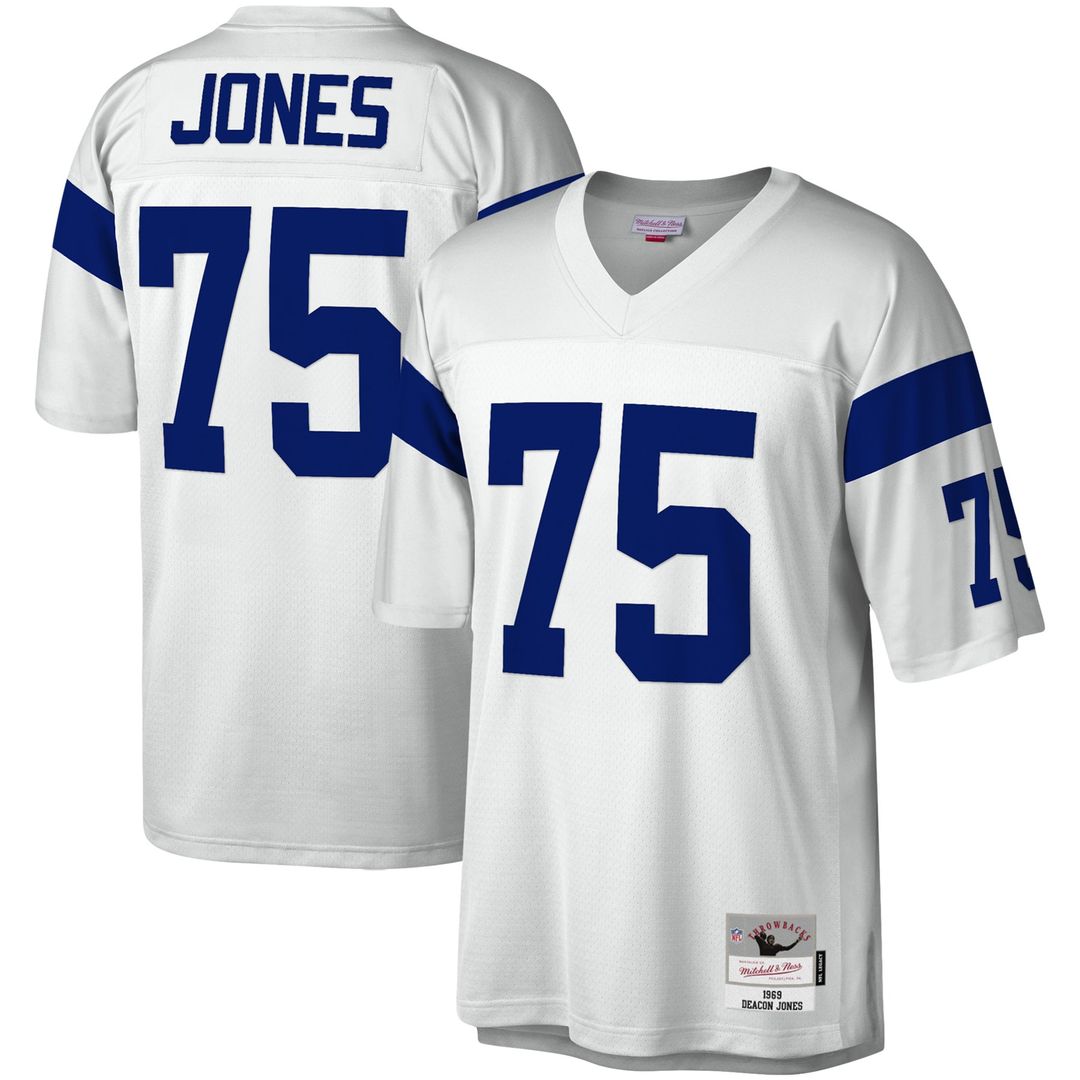 Men's Los Angeles Rams Deacon Jones White Legacy Replica NFL Football Jersey - view 1