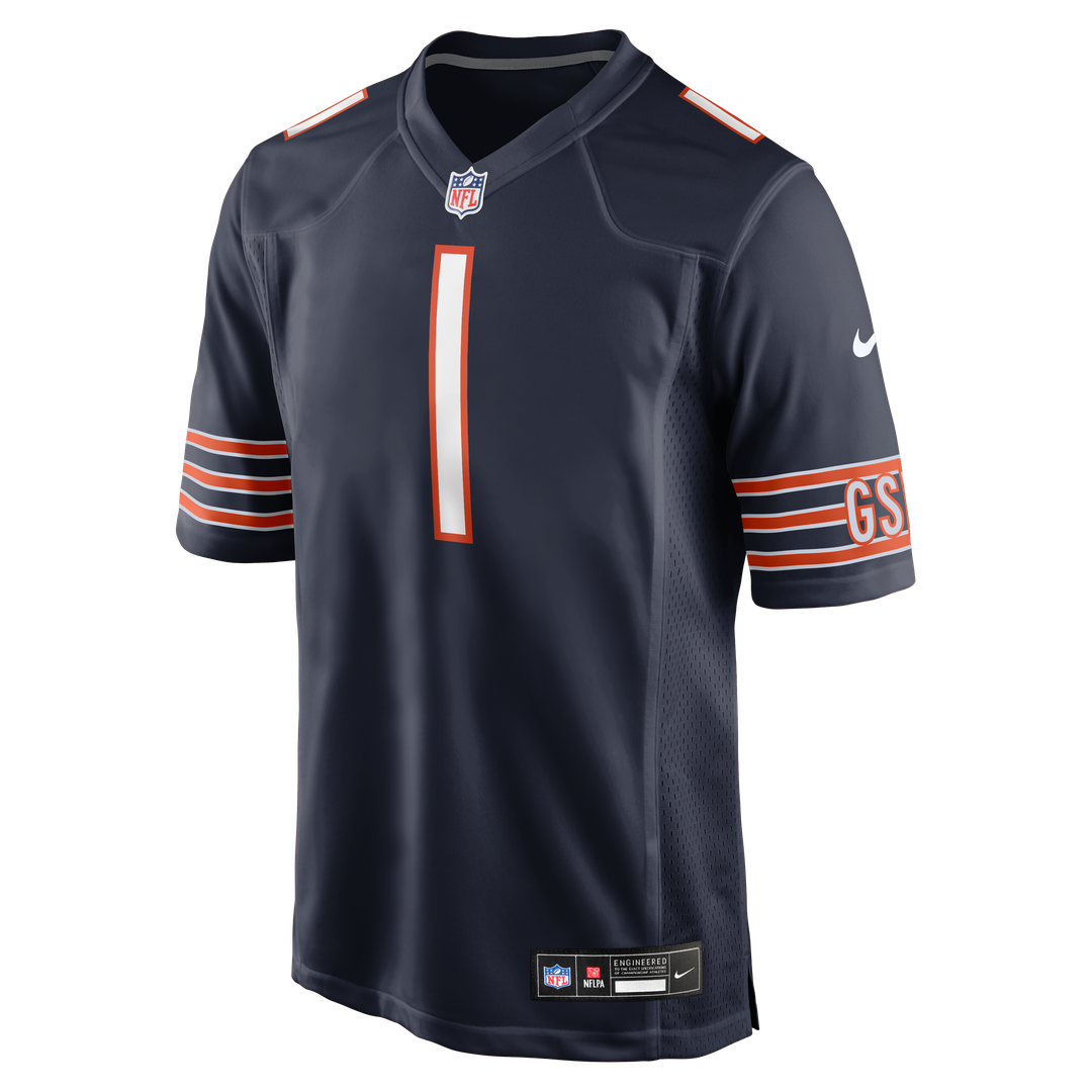 Men's Chicago Bears Number 1 Groom Navy Game NFL Football Jersey - view 2