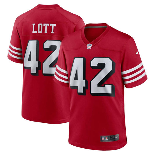 Men's San Francisco 49ers Ronnie Lott Scarlet Retired Player Alternate Game NFL Football Jersey - view 1